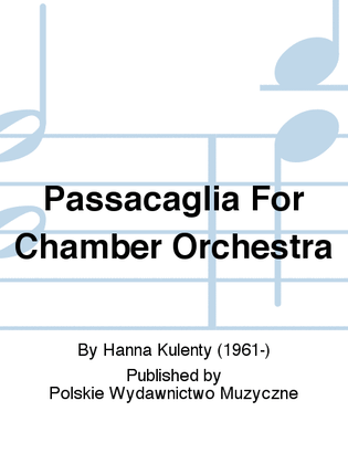 Passacaglia For Chamber Orchestra