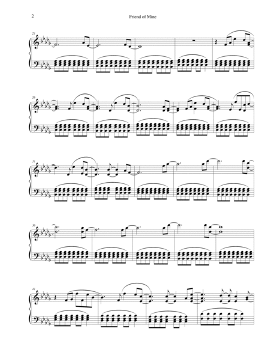 Friend of Mine Piano, Vocal, Guitar scores gallery preview page 2