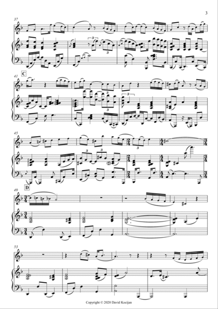 Minuet in D-minor (violin & piano) Violin Solo scores gallery preview page 3