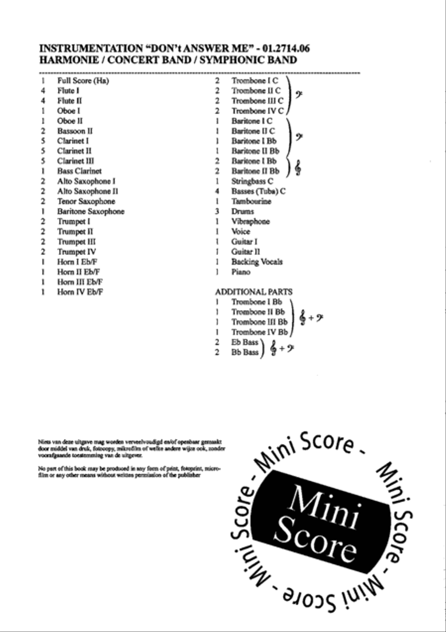 Don't Answer me Don't Answer me Concert Band scores gallery preview page 7
