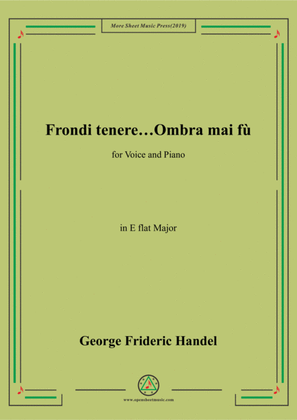 Book cover for Handel-Frondi tenere...Ombra mai fù in E flat Major,for Voice and Piano