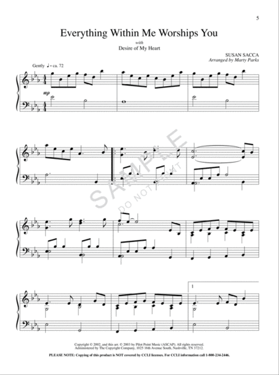 A Heart for Worship Piano Solo scores gallery preview page 2