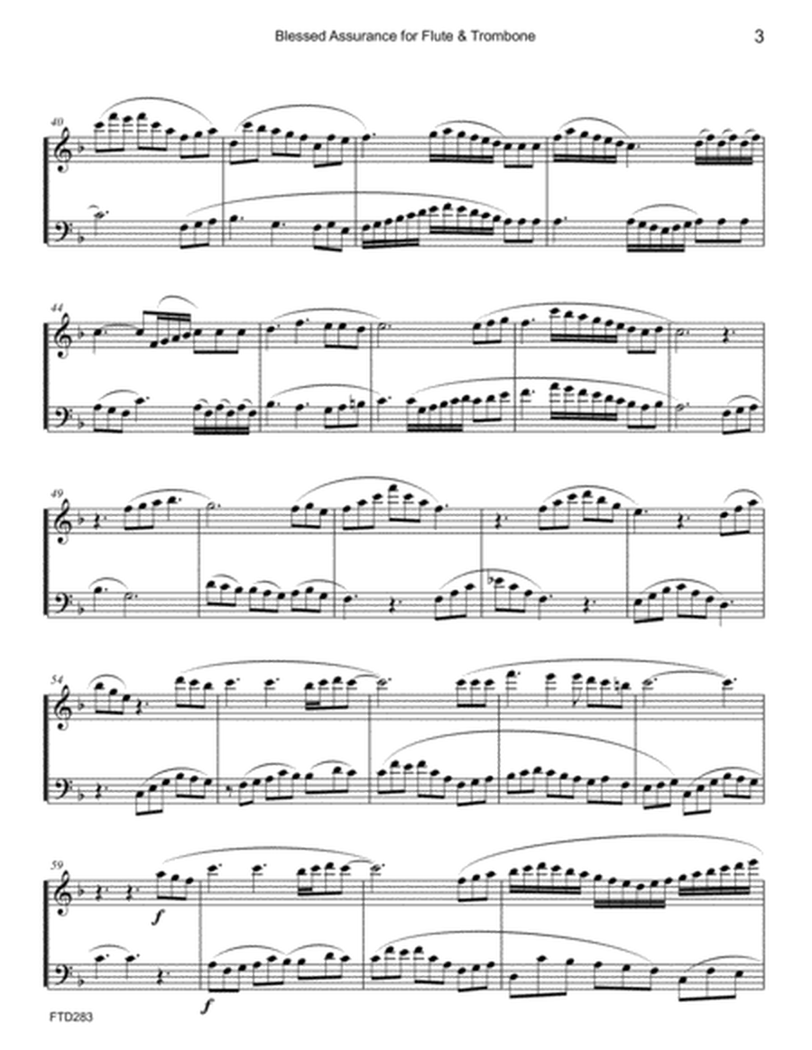 BLESSED ASSURANCE/JESU JOY OFMAN'S DESIRING - Flute & Trombone (unaccompanied) image number null