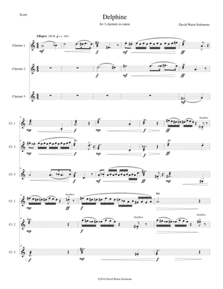 Delphine for clarinet trio (canon a 3)