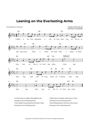 Leaning on the Everlasting Arms (Key of D-Flat Major)