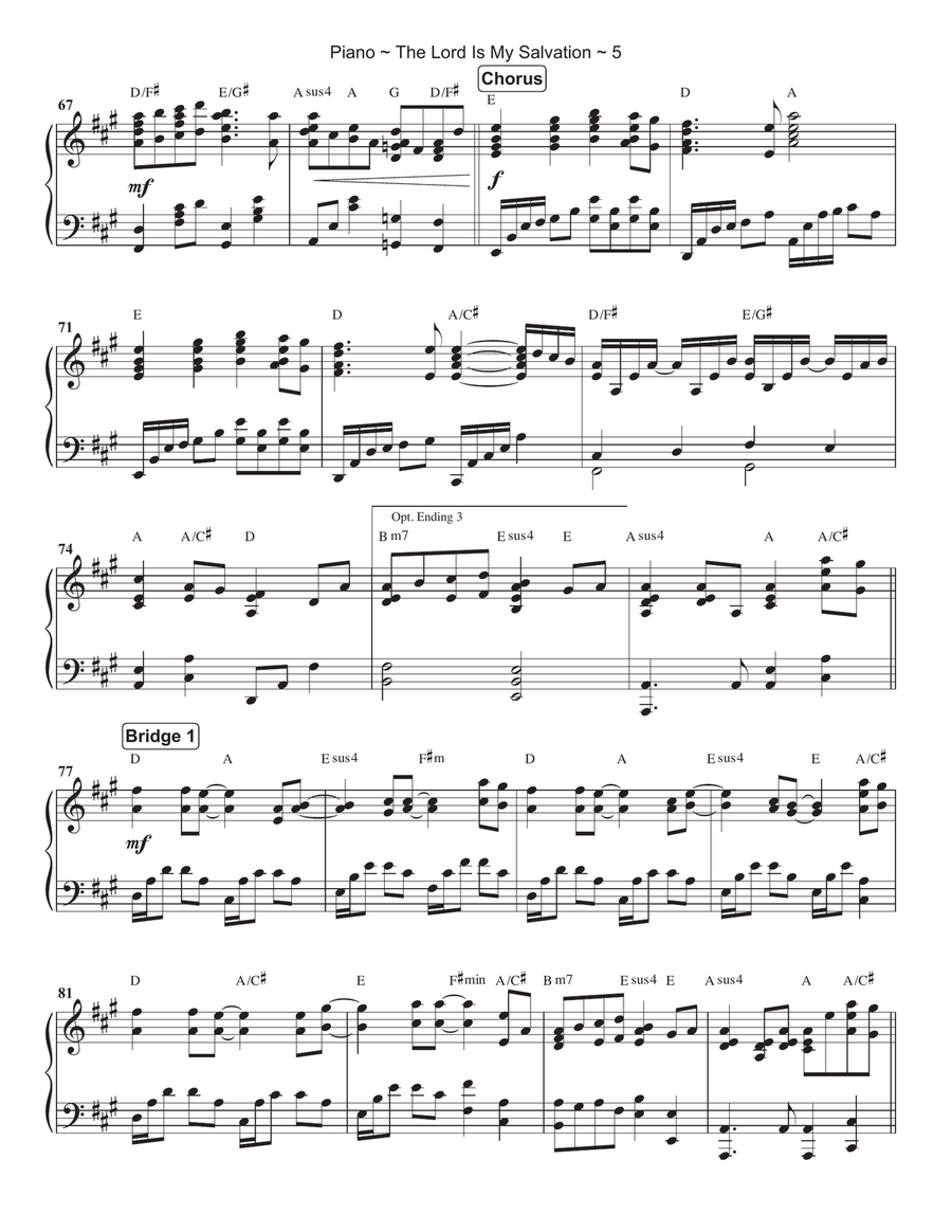 The Lord Is My Salvation Piano Solo scores gallery preview page 6