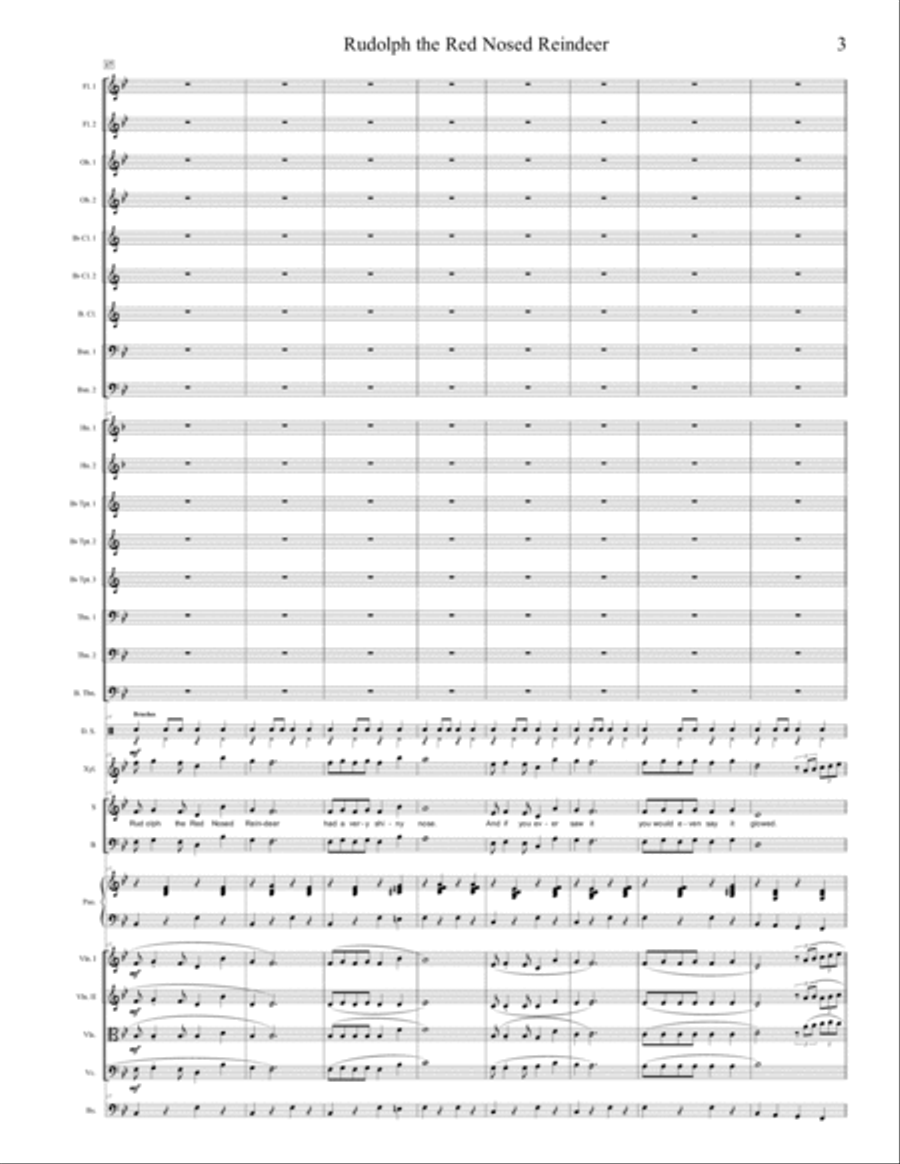 Rudolph The Red-nosed Reindeer Full Orchestra scores gallery preview page 4