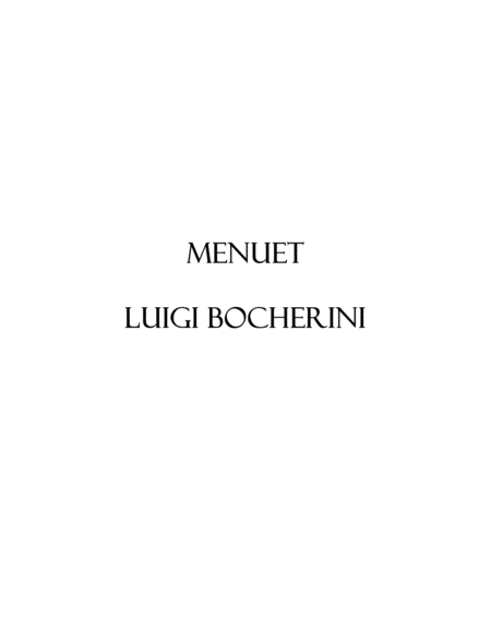 Menuet - Luigi Bocherini - trio image number null