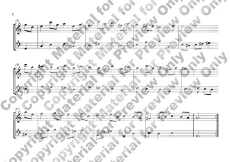 Bourrée - BWV 1067 For Recorder Duet (Landscape Format) image number null