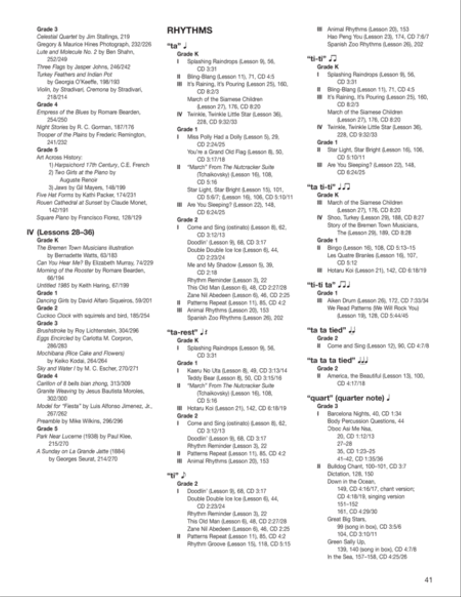 Music Expressions Grade 4 Curriculum Guides scores gallery preview page 42