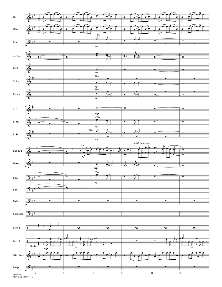 Man In The Mirror - Full Score Concert Band scores gallery preview page 3