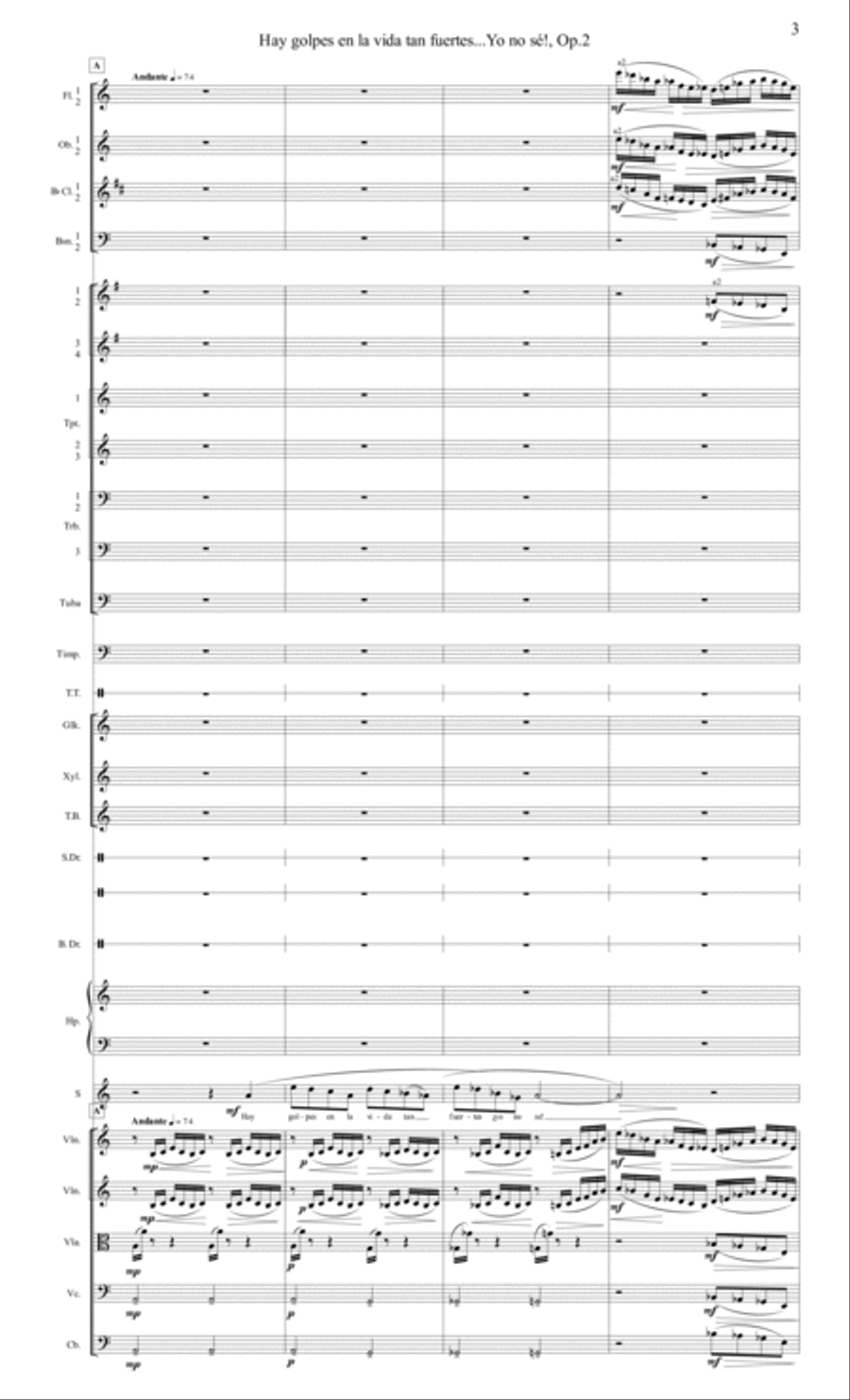 There are Blows in Life, So Powerful...I Don't Know Op. 2b (Orchestral version) Full Orchestra scores gallery preview page 3