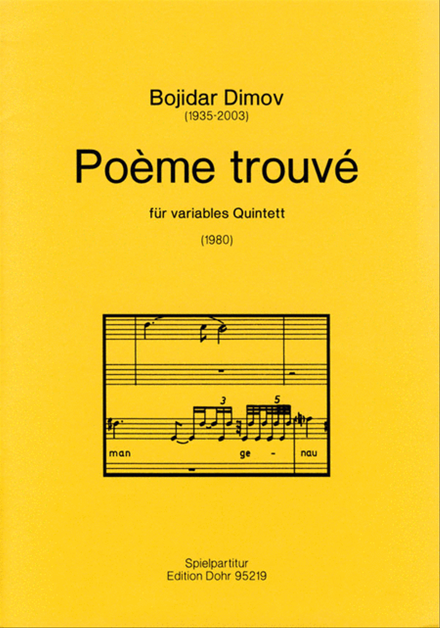 Poème trouvé für variables Quintett (1980) Performance Score scores gallery preview page 1