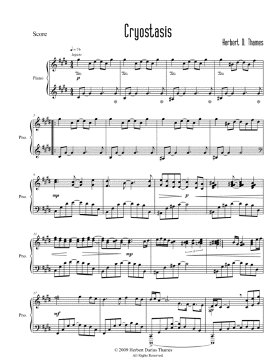 Cryostasis Piano scores gallery preview page 3