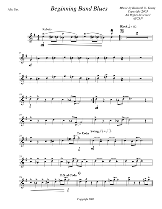 Beginning Band Blues- alto sax