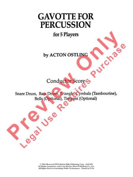 Gavotte for Percussion
