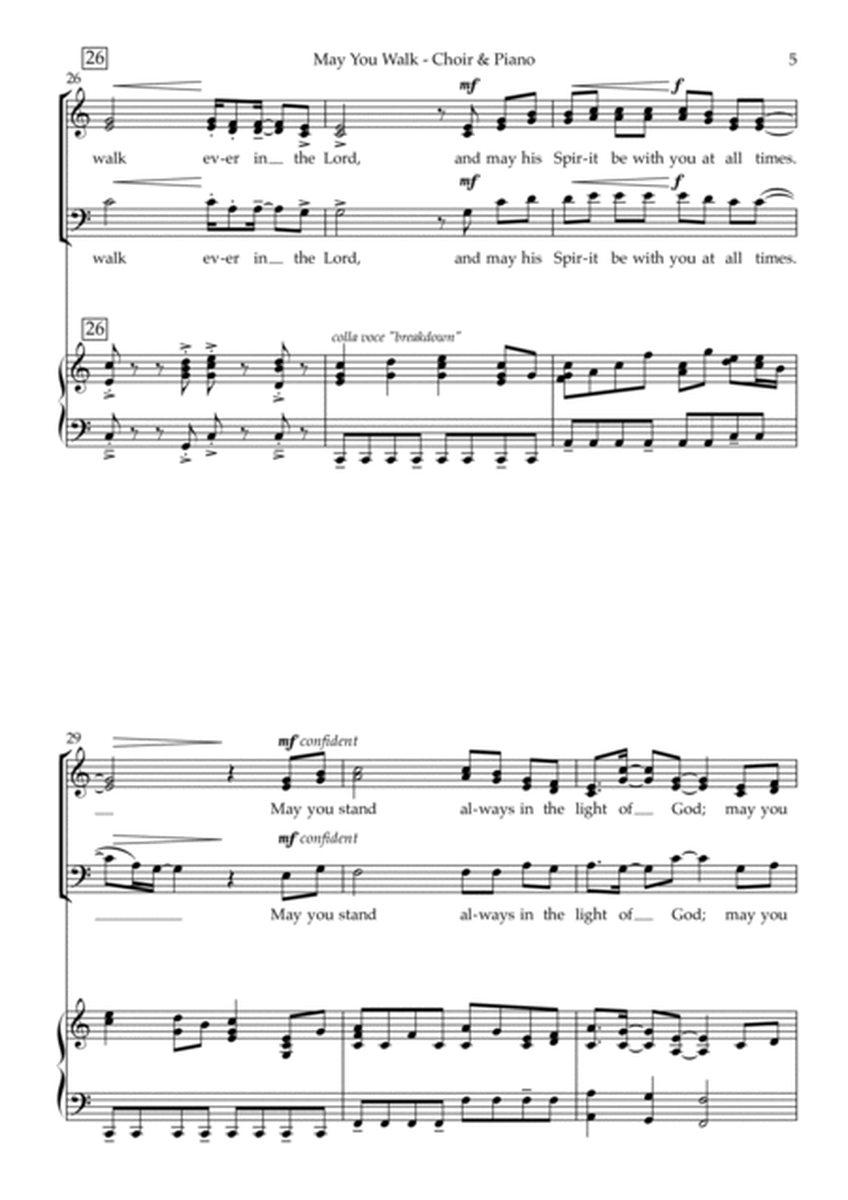 May You Walk - (Sarah Hart) - in 2 Editions: SAB w/piano and 2-Part w/piano image number null