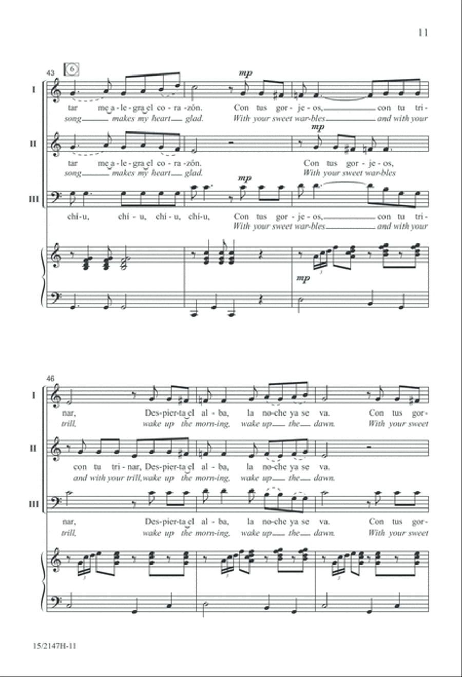 Chíu, Chíu, Chíu Chíu, Chíu, Chíu 3-Part scores gallery preview page 11