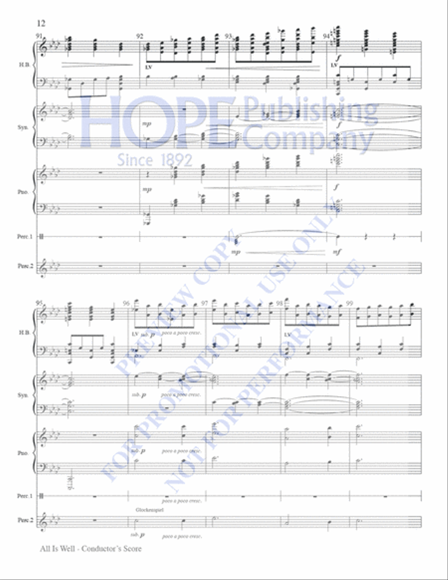All Is Well Handbell Choir scores gallery preview page 12