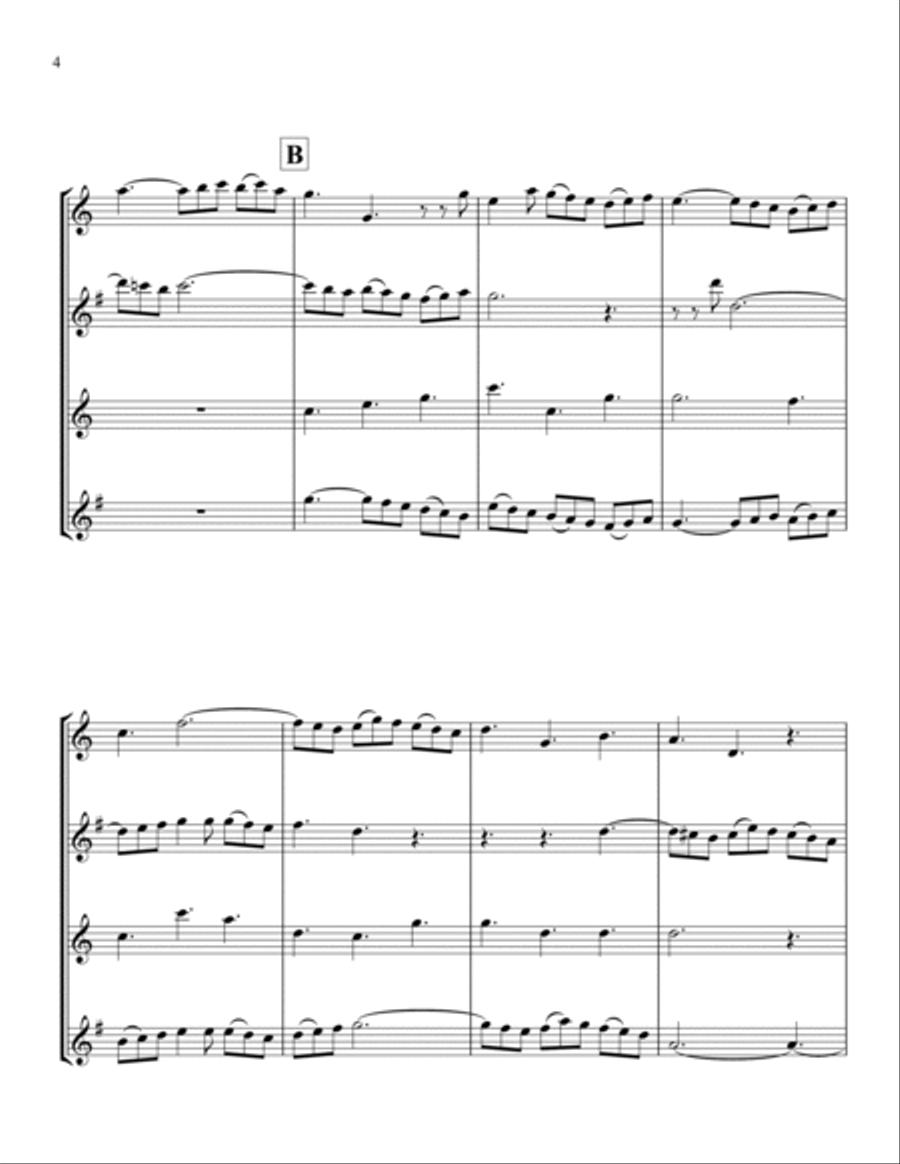 Symphony No. 7 in Bb Saxophone Quartet scores gallery preview page 4