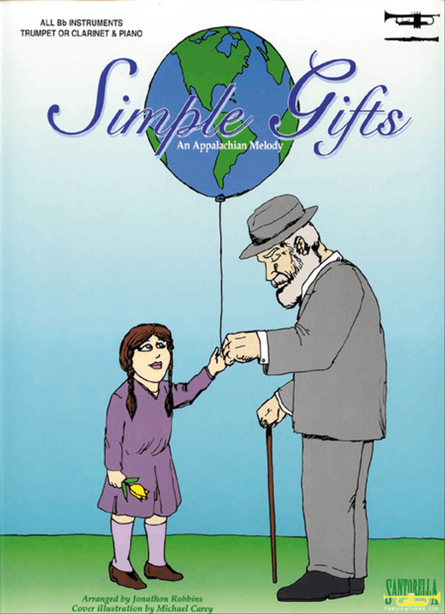 Simple Gifts for Trumpet or Clarinet and Piano Clarinet scores gallery preview page 1