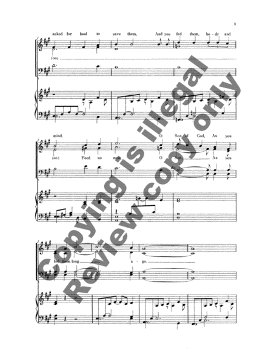 Feed Us Now, O Son of God 4-Part scores gallery preview page 8