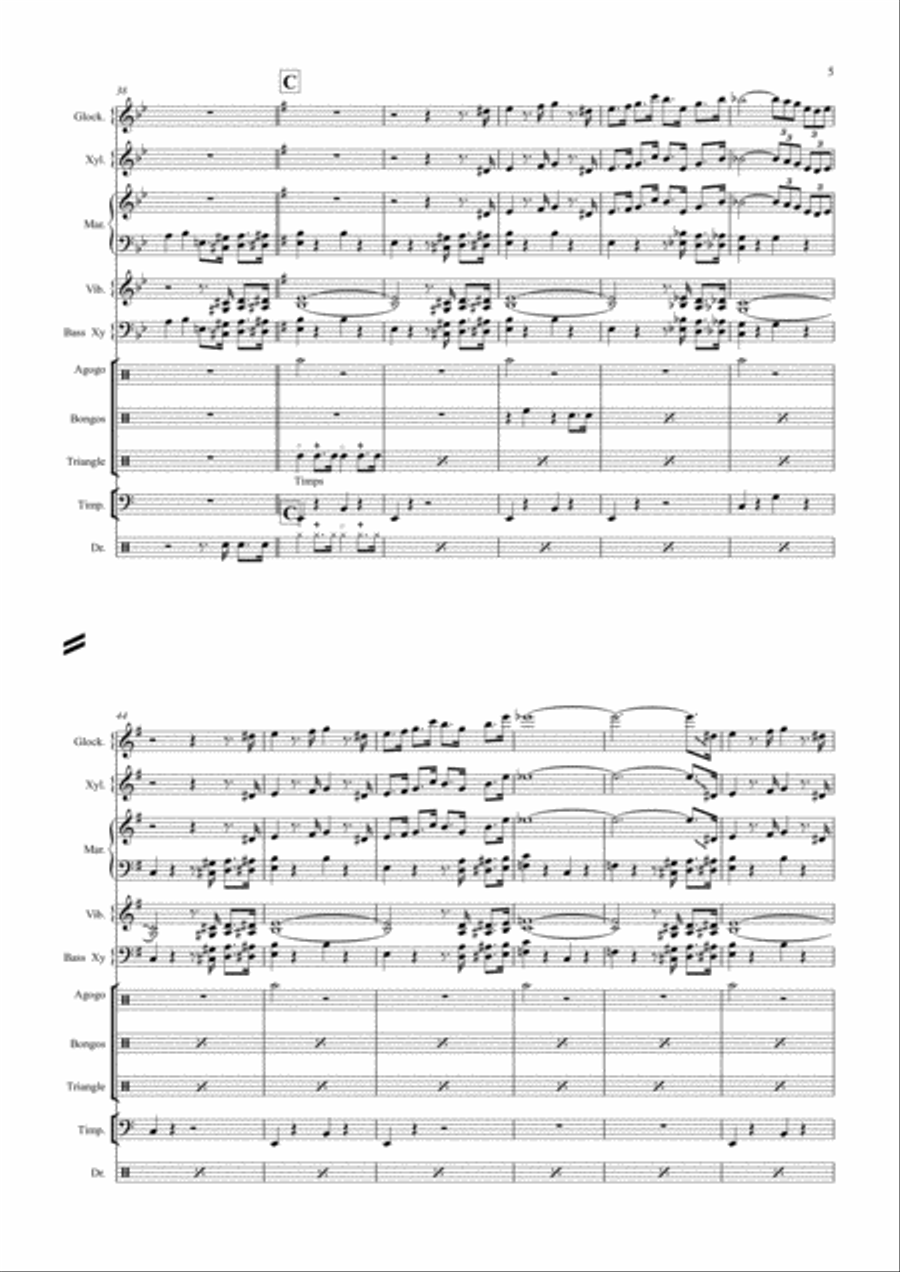 The Pink Panther from THE PINK PANTHER Percussion Ensemble scores gallery preview page 5