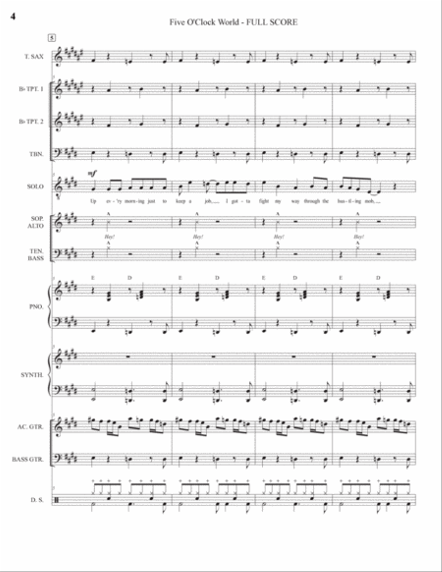 Five O'clock World Choir scores gallery preview page 4