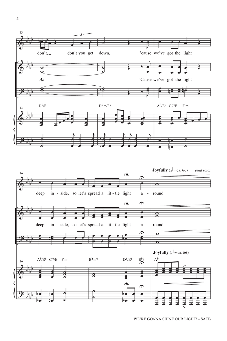 We're Gonna Shine Our Light! 4-Part scores gallery preview page 3