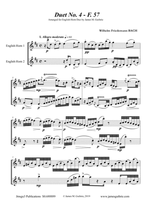 WF Bach: Duet No. 4 for English Horn Duo