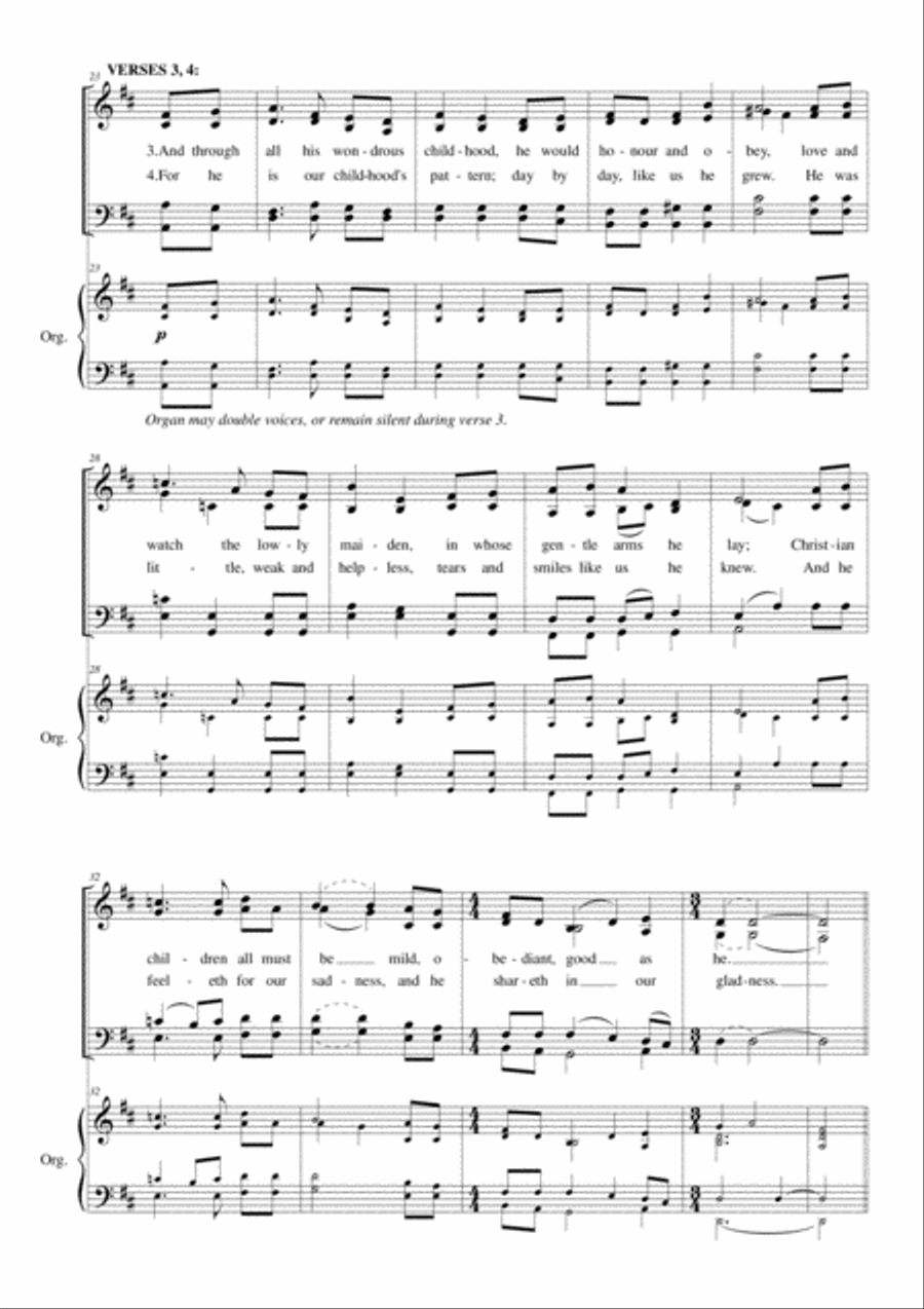 Once in Royal David's City 4-Part scores gallery preview page 3