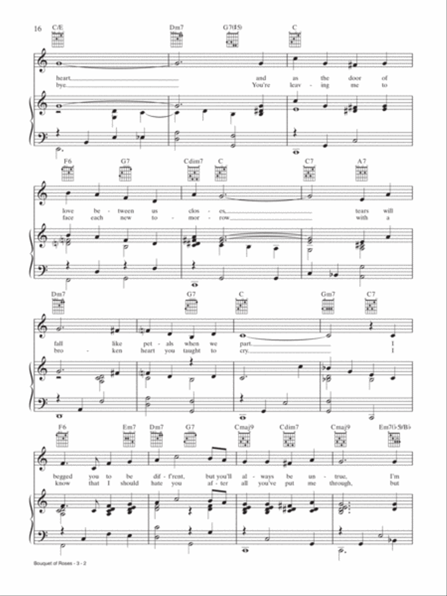 Bouquet of Roses Piano, Vocal, Guitar scores gallery preview page 2