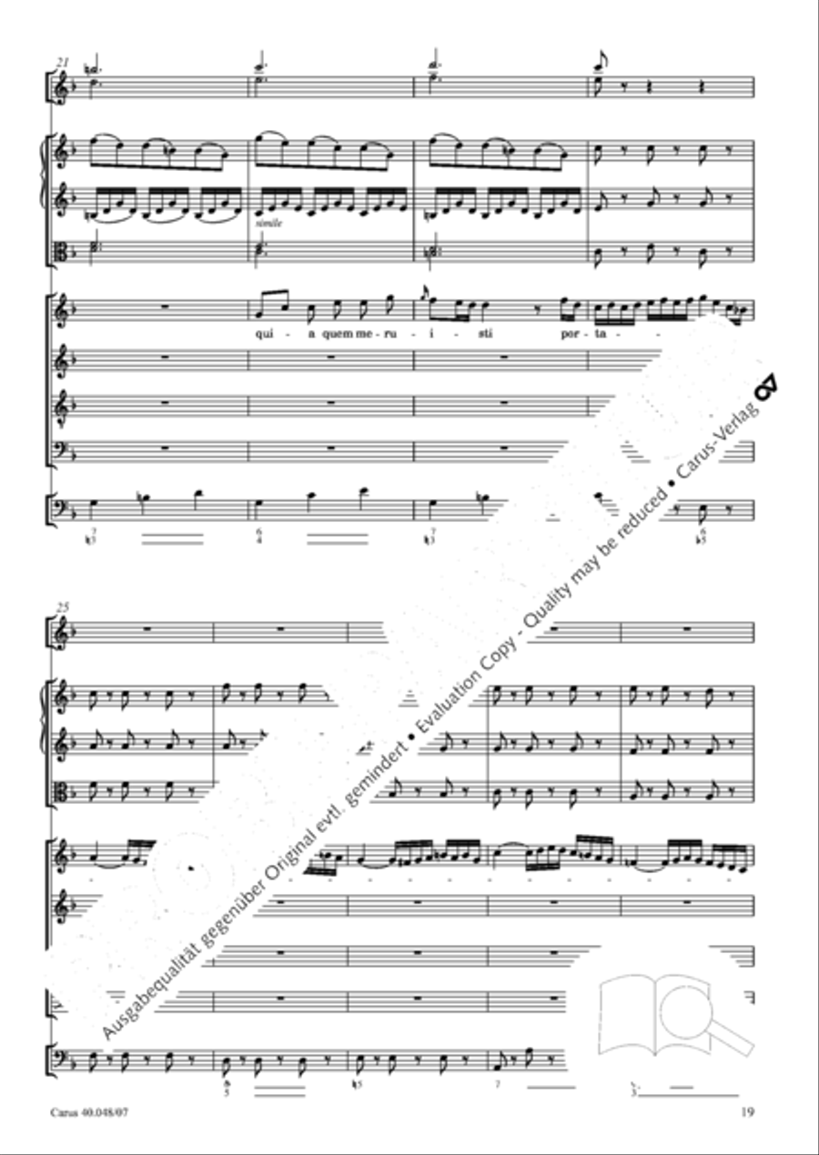 Regina coeli in B-Flat Major, K. 127 4-Part scores gallery preview page 20