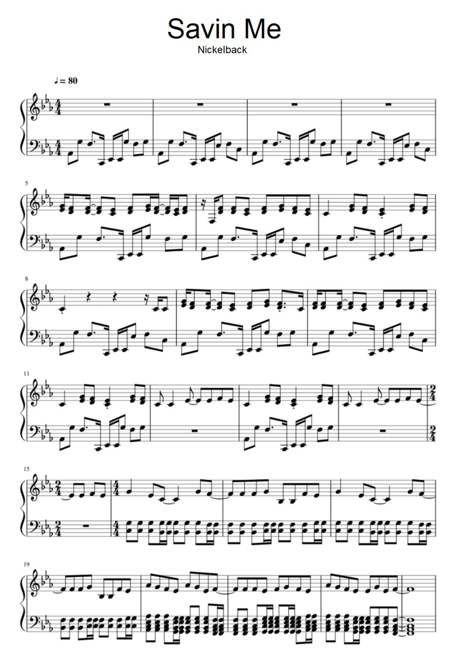 Savin' Me Easy Piano scores gallery preview page 1