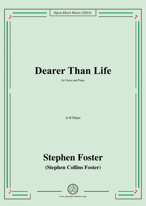 Book cover for S. Foster-Dearer Than Life,in B Major