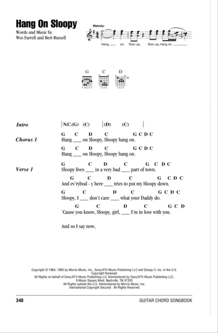Hang On Sloopy Acoustic Guitar scores gallery preview page 1