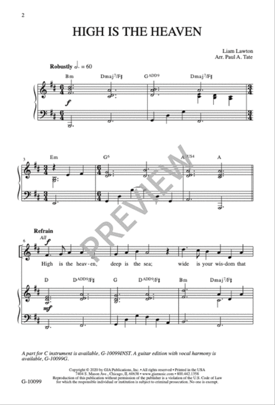 High Is the Heaven High Is the Heaven 4-Part scores gallery preview page 3