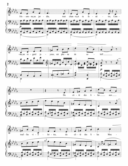 BIZET: Chanson d'Avril (transposed to D-flat major)