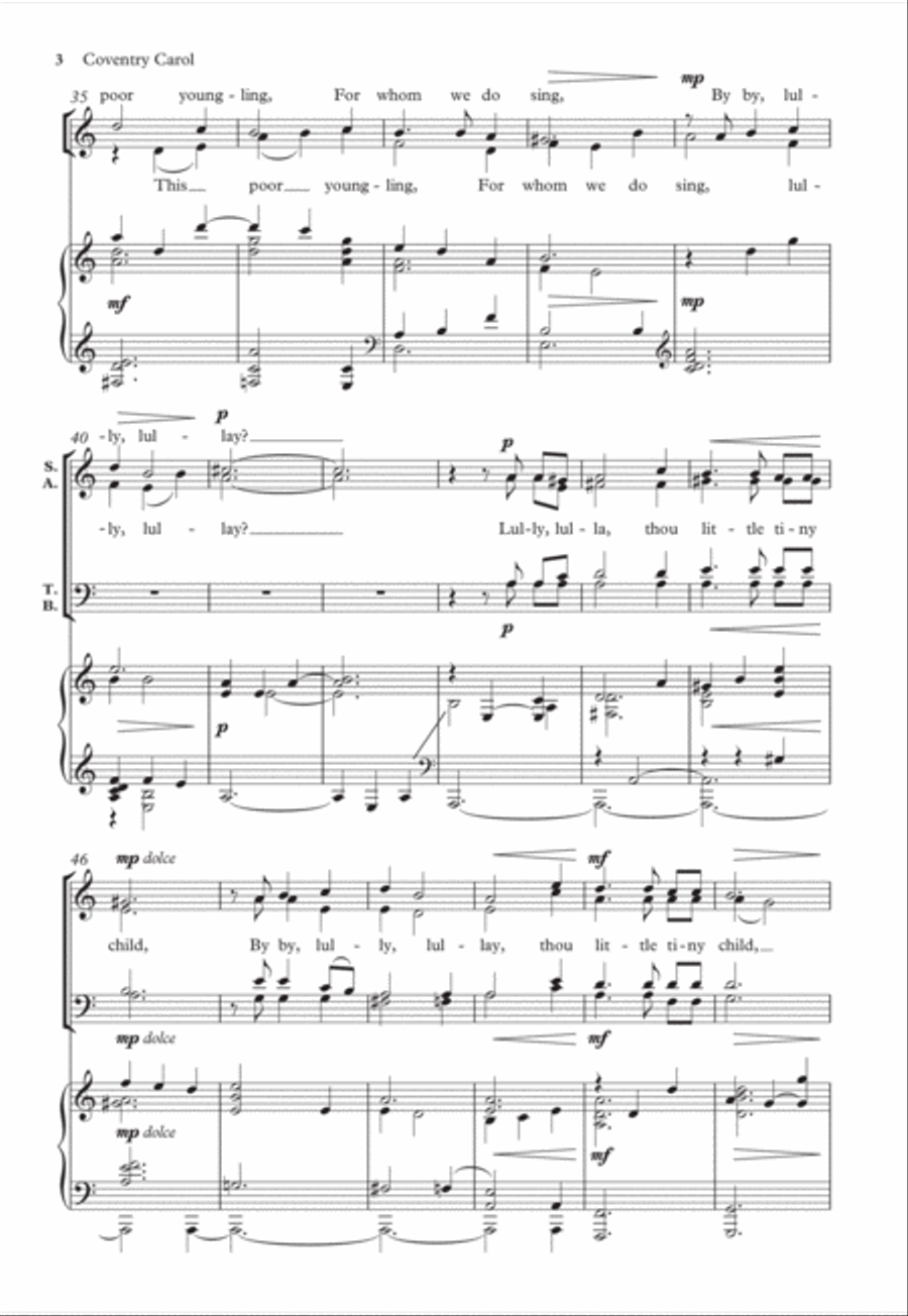Coventry Carol Coventry Carol 4-Part scores gallery preview page 3