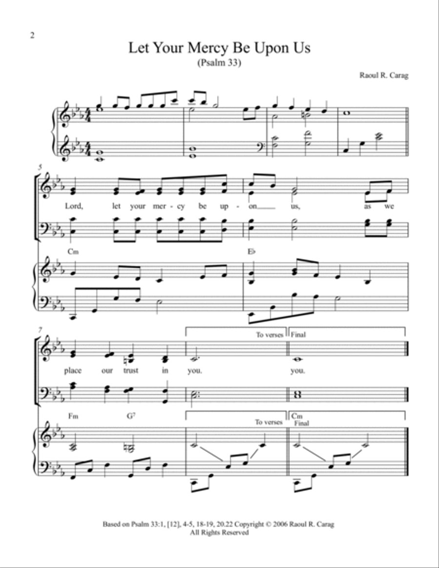 Let Your Mercy Be Upon Us (Psalm 33) 4-Part scores gallery preview page 2