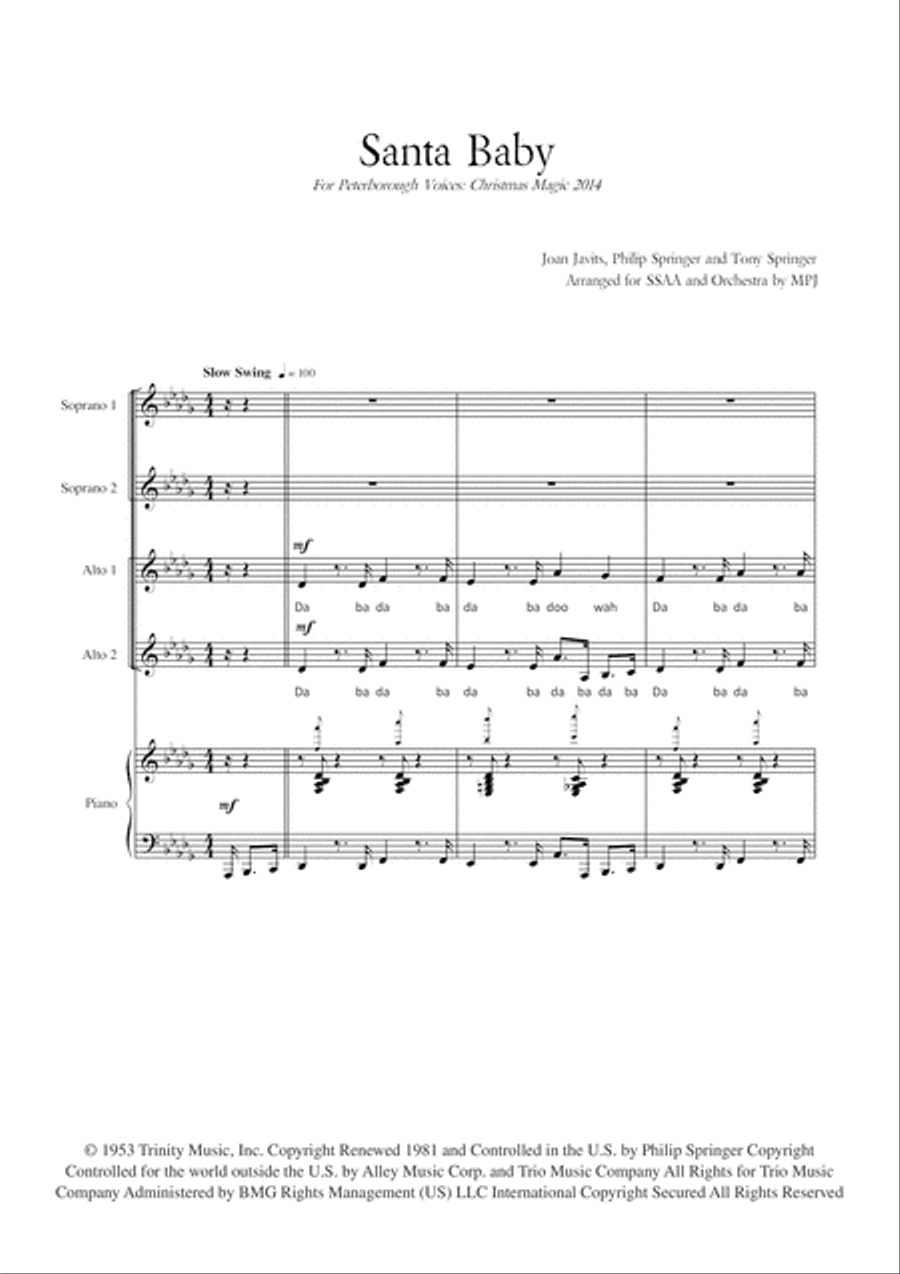 Santa Baby SSA scores gallery preview page 3