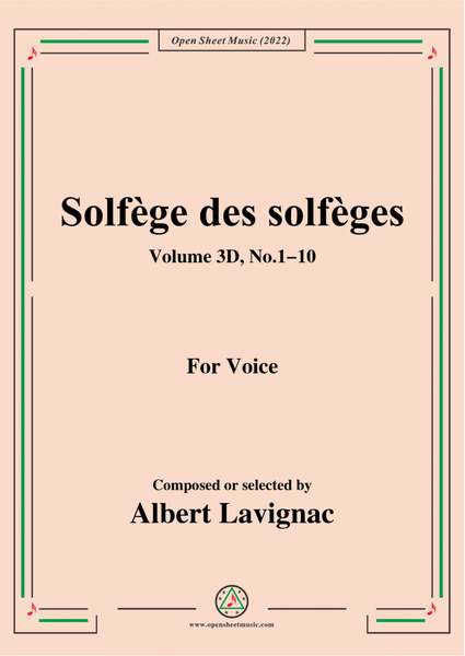 Lavignac-Solfege des solfeges,Volum 3D No.1-10,for Voice image number null