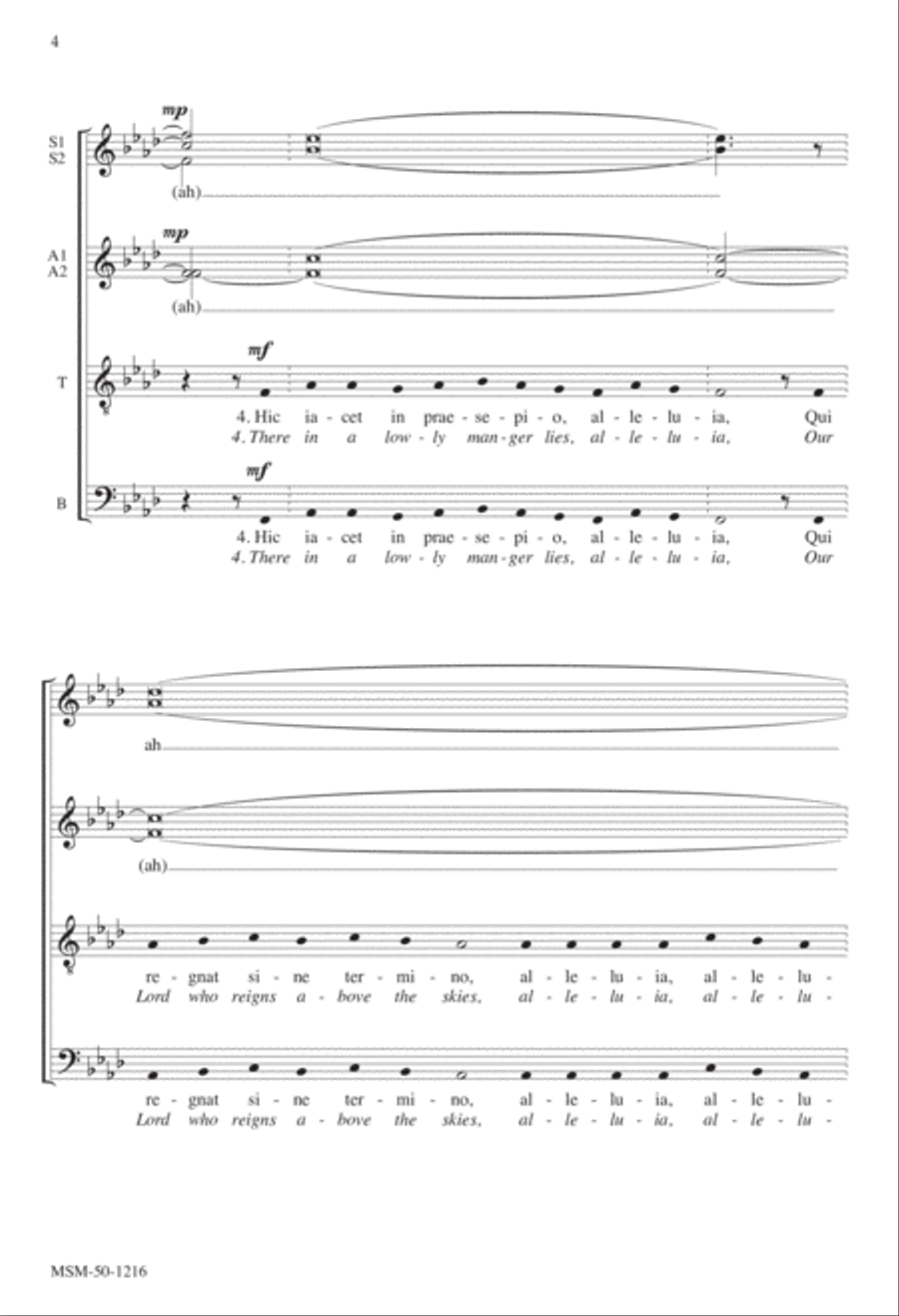 Puer natus in Bethlehem/A Child Is Born in Bethlehem SSAATB scores gallery preview page 4