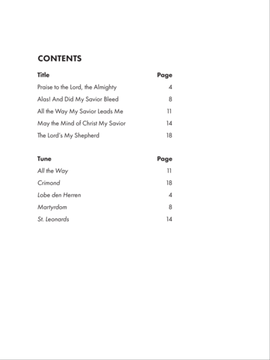 Praise to the Lord, the Almighty: Five Hymn Settings for Piano Piano Solo scores gallery preview page 2