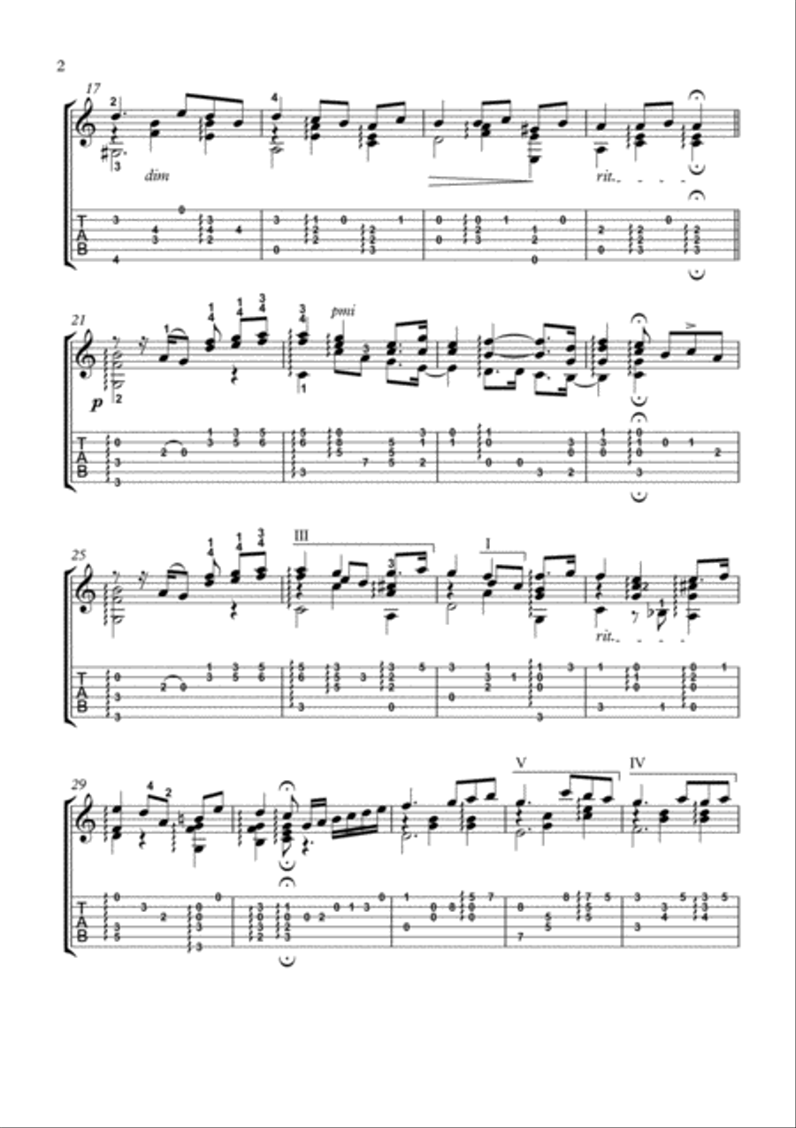 Una Flor Guitar solo by Antonio Manjon Classical Guitar scores gallery preview page 3