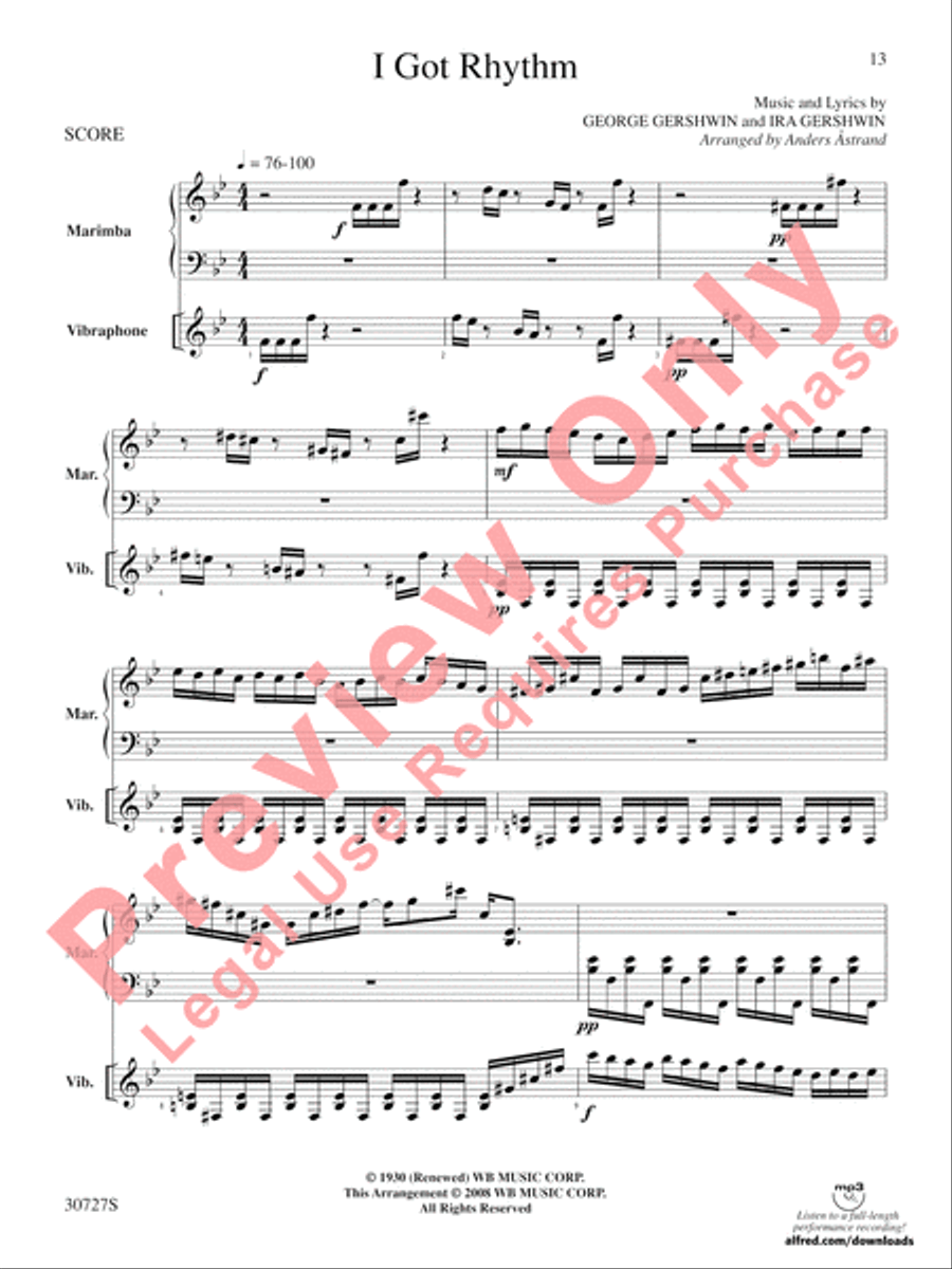 The Gershwin Mallet Collection Percussion scores gallery preview page 14