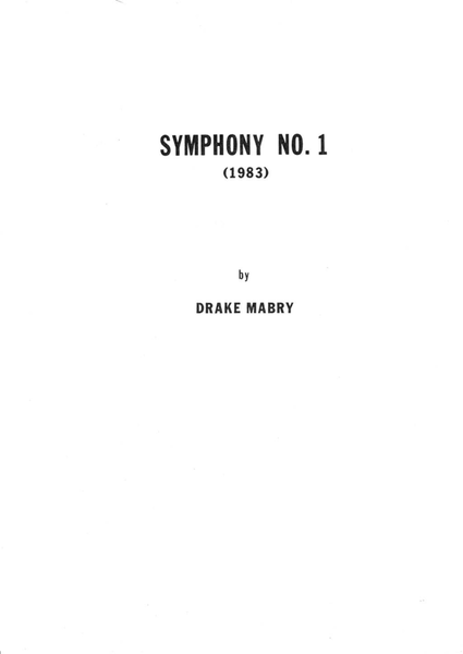 Symphony No. 1 (Complete) - Score Only