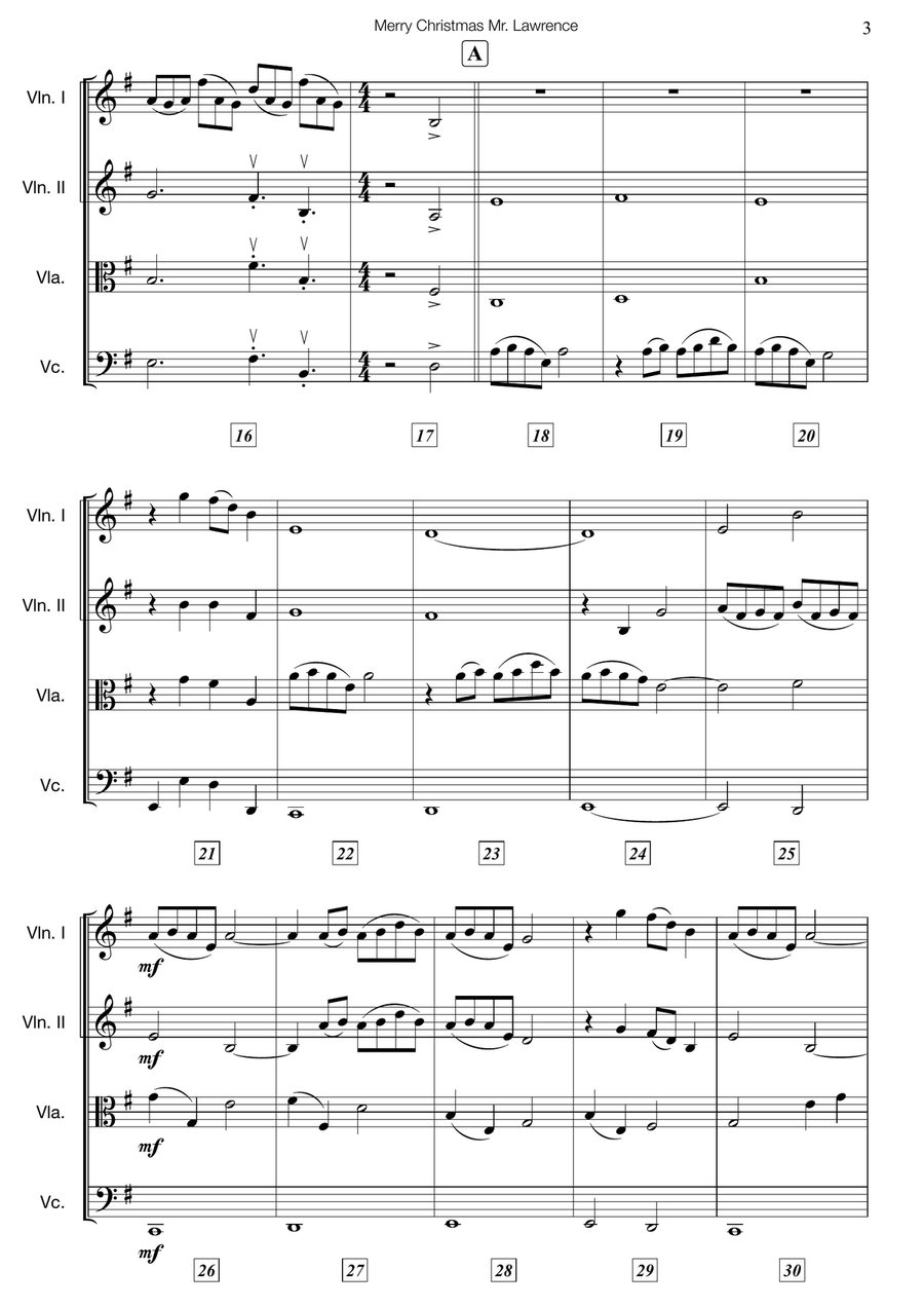 Merry Christmas Mr. Lawrence String Orchestra scores gallery preview page 4