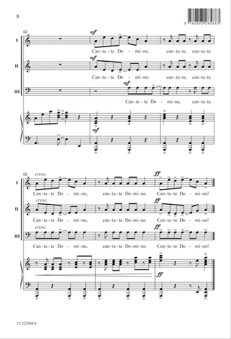 Cantate Domino Cantate Domino 3-Part scores gallery preview page 8