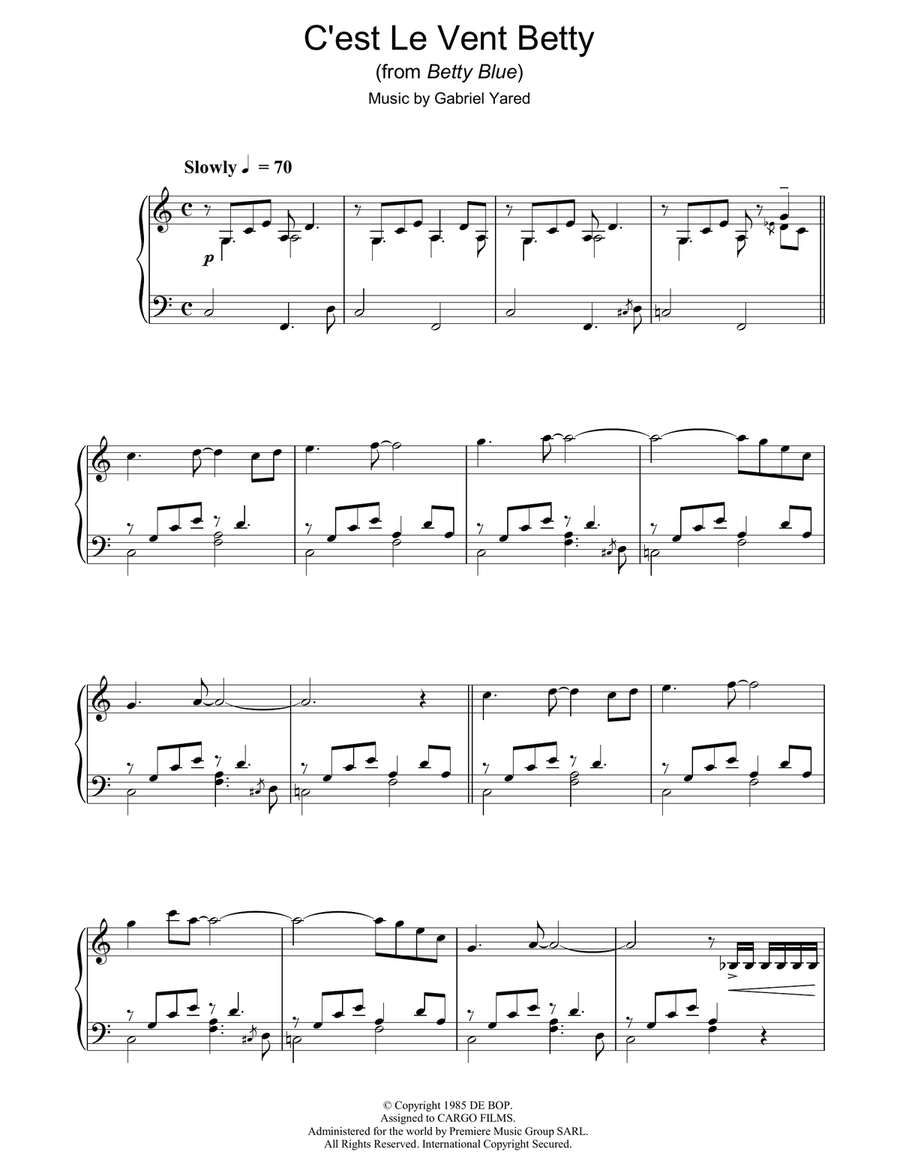 C'est Le Vent Betty Piano Solo scores gallery preview page 1